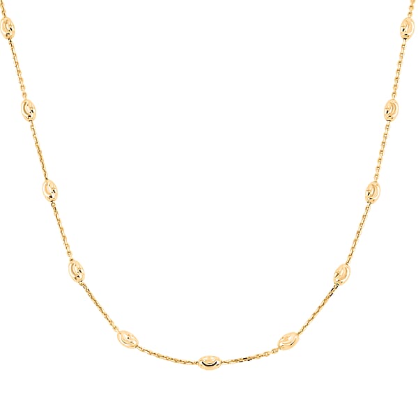14K Yellow Gold Over Sterling Silver Over The Moon Necklace 18 Inches 4.3 Grams