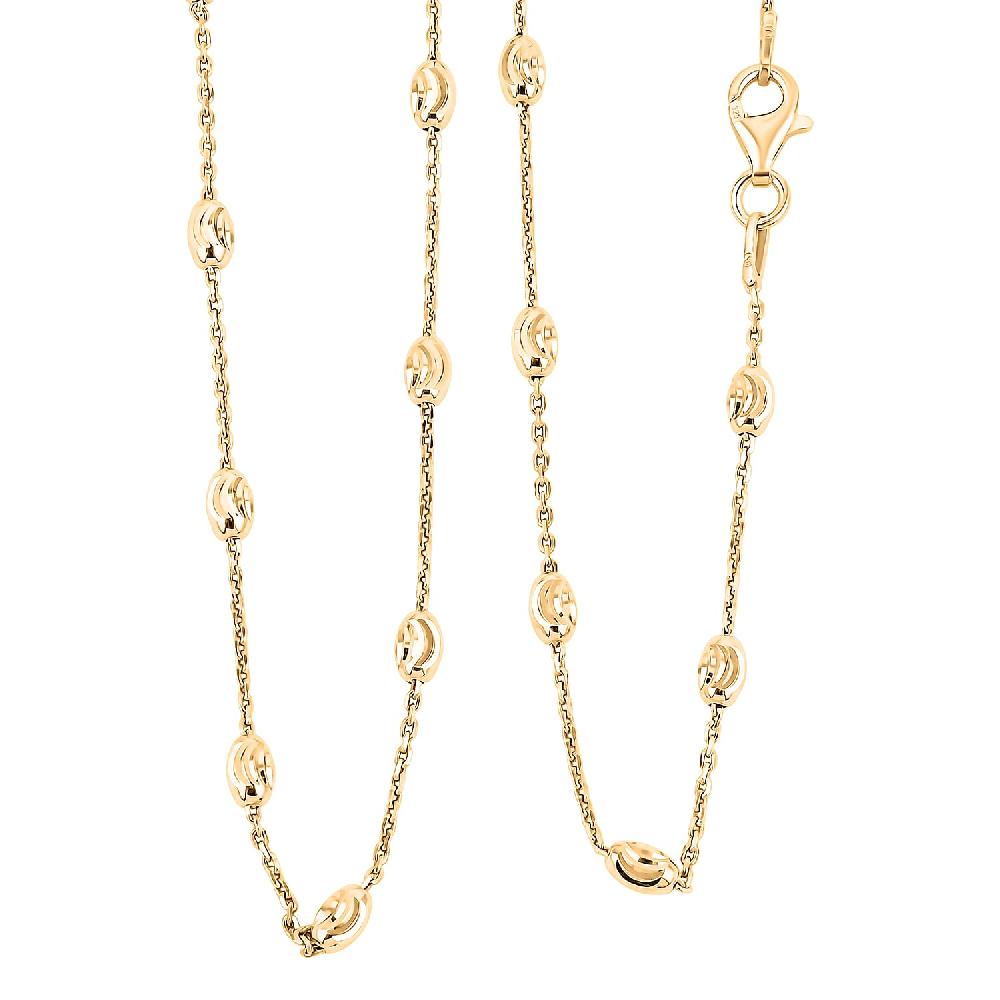 14K Yellow Gold Over Sterling Silver Over the Moon Necklace 18 Inches 4.3 Grams