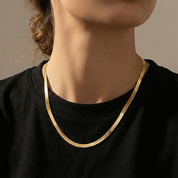 14K Yellow Gold Over Sterling Silver Textured Snake Chain Necklace 18 Inches 3.50 Grams