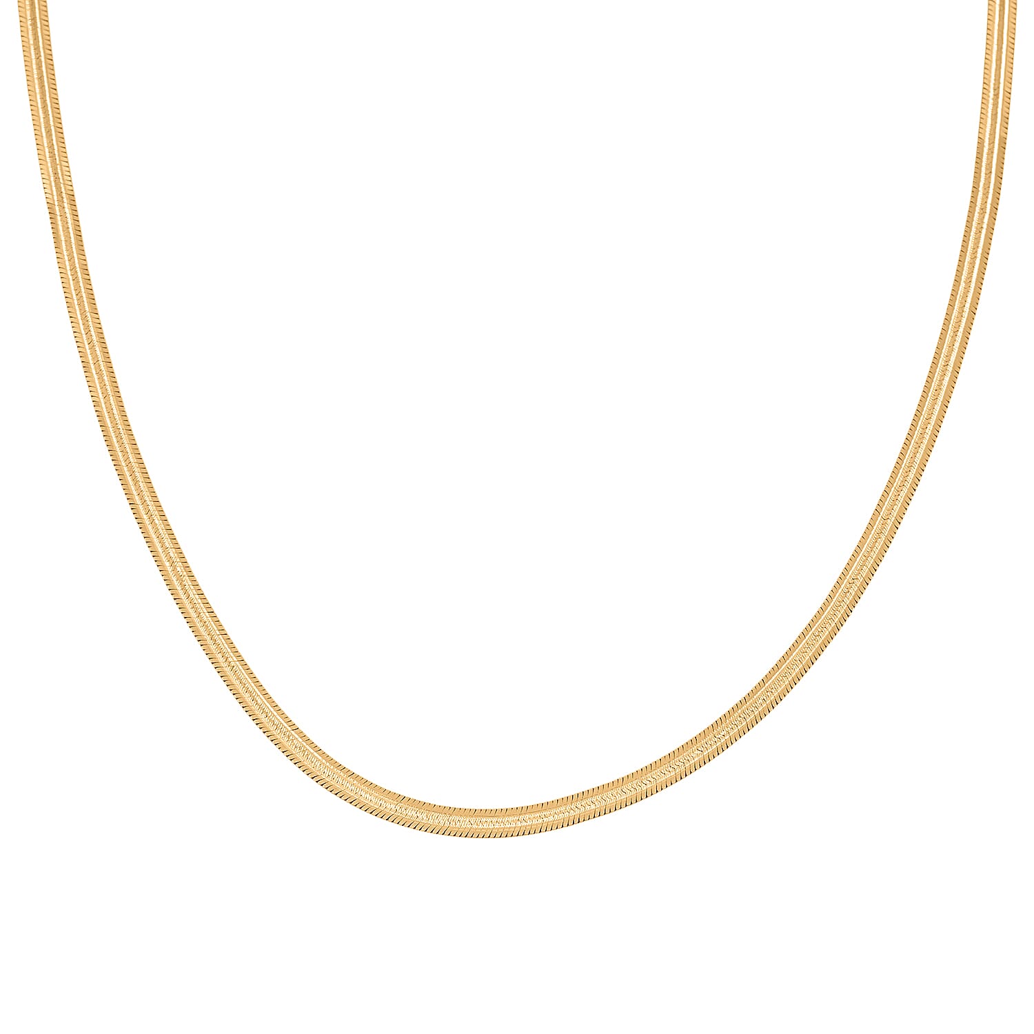 14K Yellow Gold Over Sterling Silver Textured Snake Chain Necklace 18 Inches 3.50 Grams