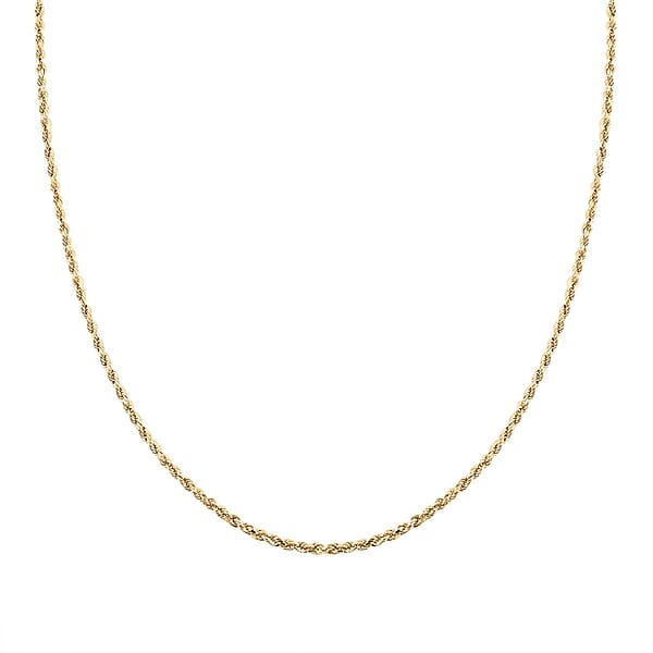 14K Yellow Gold Rope Chain Necklace (22 Inches) (3mm 3.8 Grams)