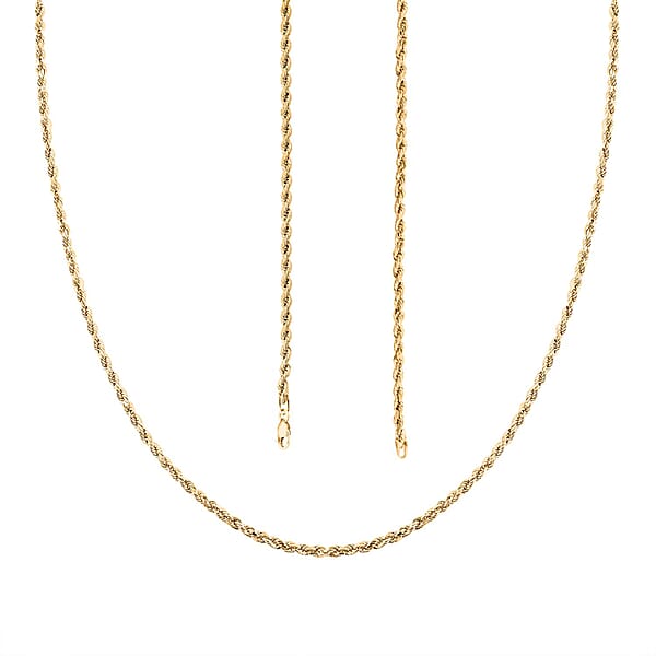14K Yellow Gold Rope Chain Necklace (22 Inches) (3mm 3.8 Grams)