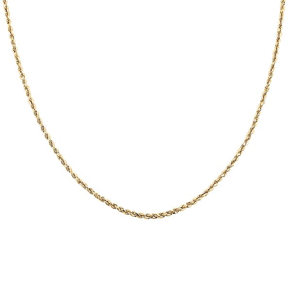 14K Yellow Gold Rope Chain Necklace (24 Inches) (2.5mm 4.10 Grams)