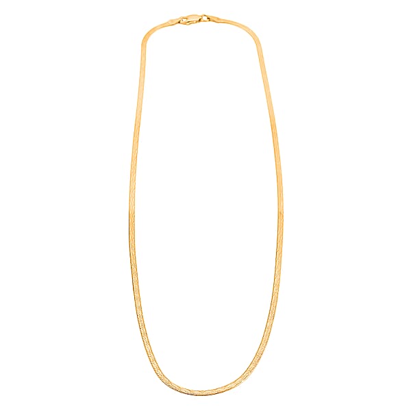 14K YG Over Sterling Silver Textured Wavy Chain Necklace (18 Inches) (3.60 G)