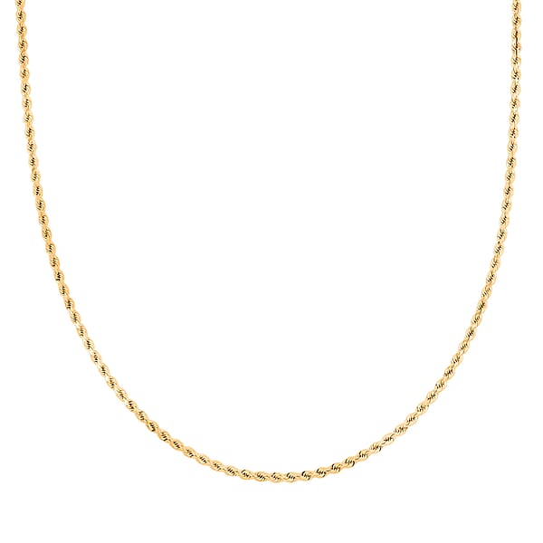 18K Yellow Gold 1.8mm Rope Necklace 18 Inches 3.97 Grams