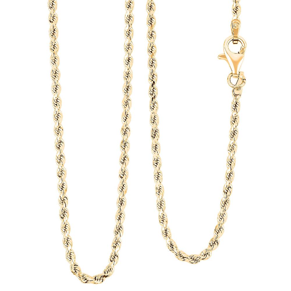 18K Yellow Gold 1.8mm Rope Necklace 18 Inches 3.97 Grams