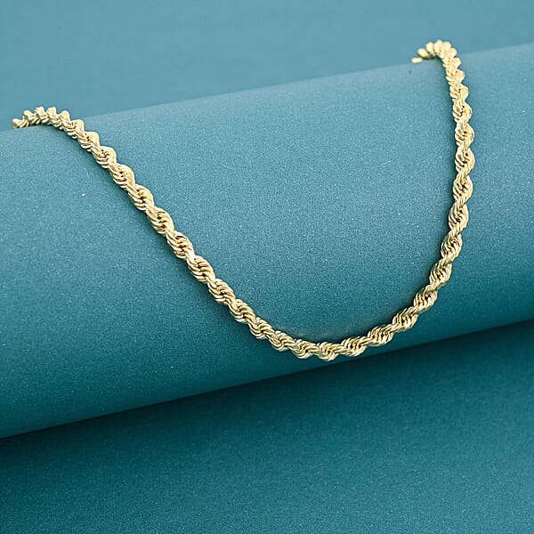 18K Yellow Gold 2.7mm Rope Necklace 18 Inches 7.60 Grams
