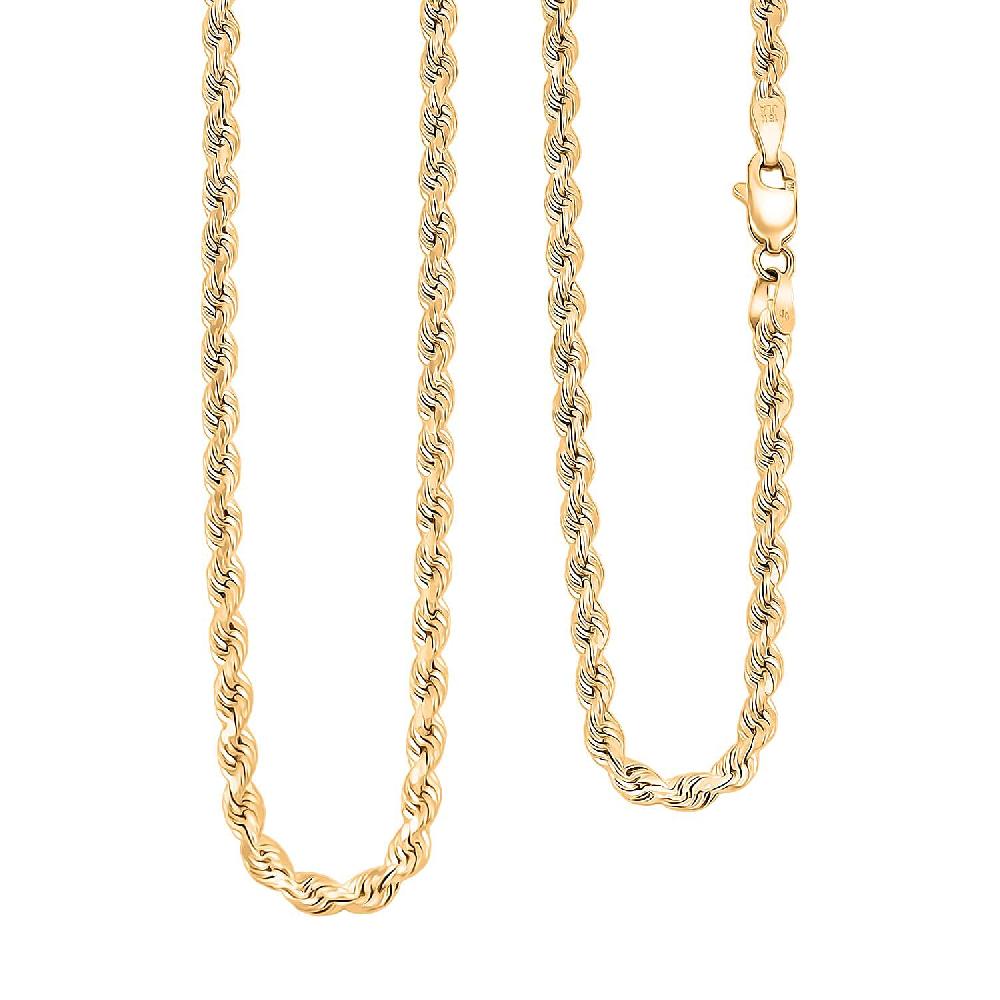 18K Yellow Gold 2.7mm Rope Necklace 18 Inches 7.60 Grams
