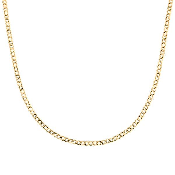 18K Yellow Gold 2mm Curb Chain Necklace 22 Inches 2.20 Grams