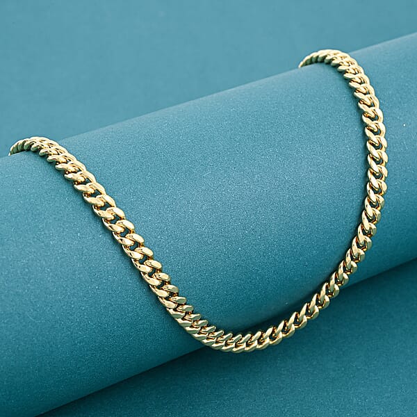 18K Yellow Gold 4.5mm Miami Necklace 20 Inches 9.20 Grams