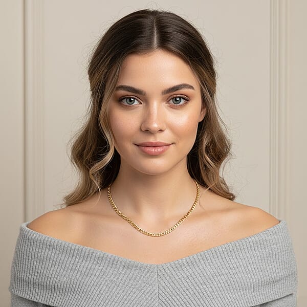18K Yellow Gold 4.5mm Miami Necklace 20 Inches 9.20 Grams