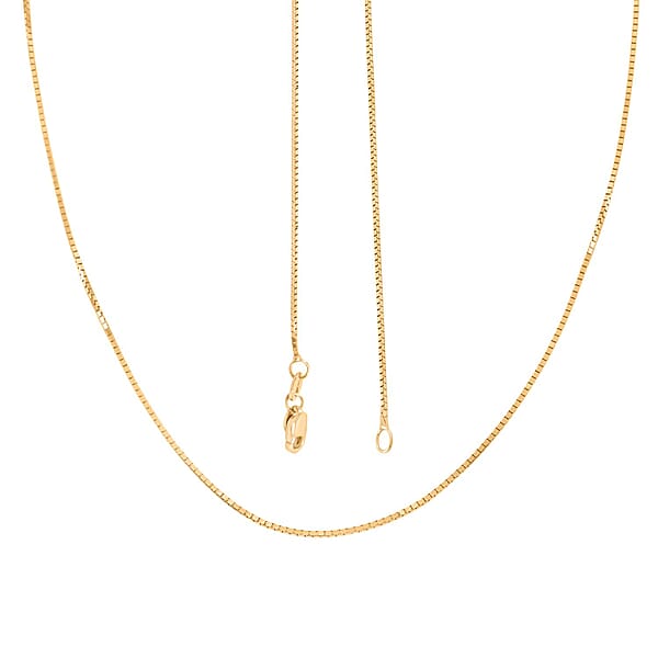 18K Yellow Gold Box Chain Necklace 16 Inches 3 Grams