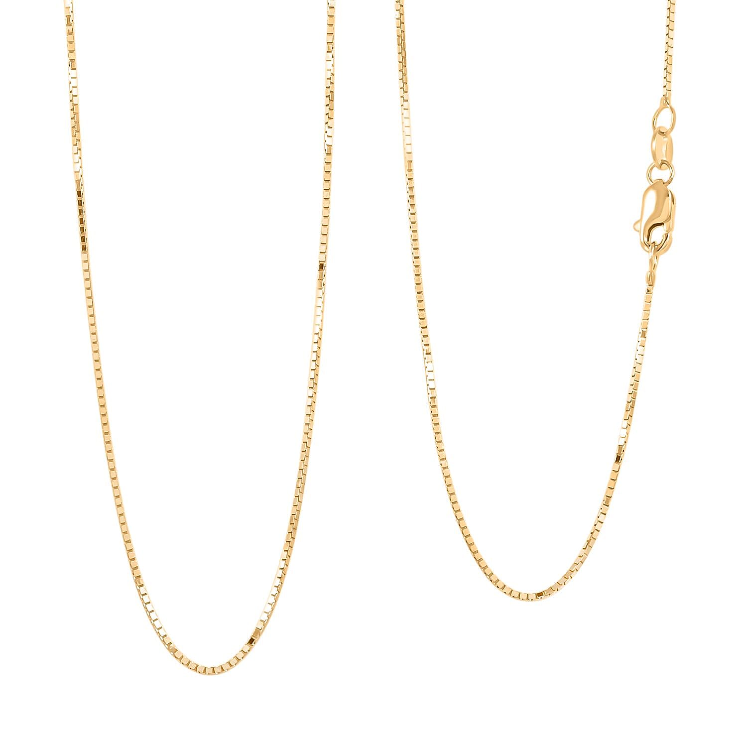 18K Yellow Gold Box Chain Necklace 16 Inches 3 Grams