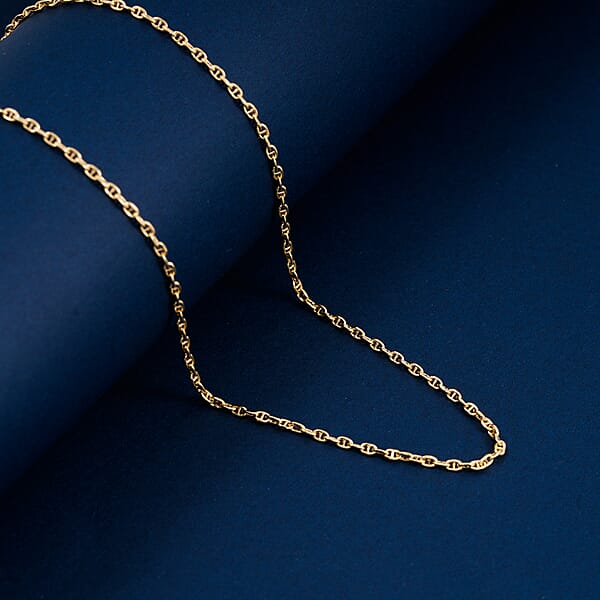 18K Yellow Gold Twisted Mariner Chain Necklace (18 Inches) (2.1 Grams)
