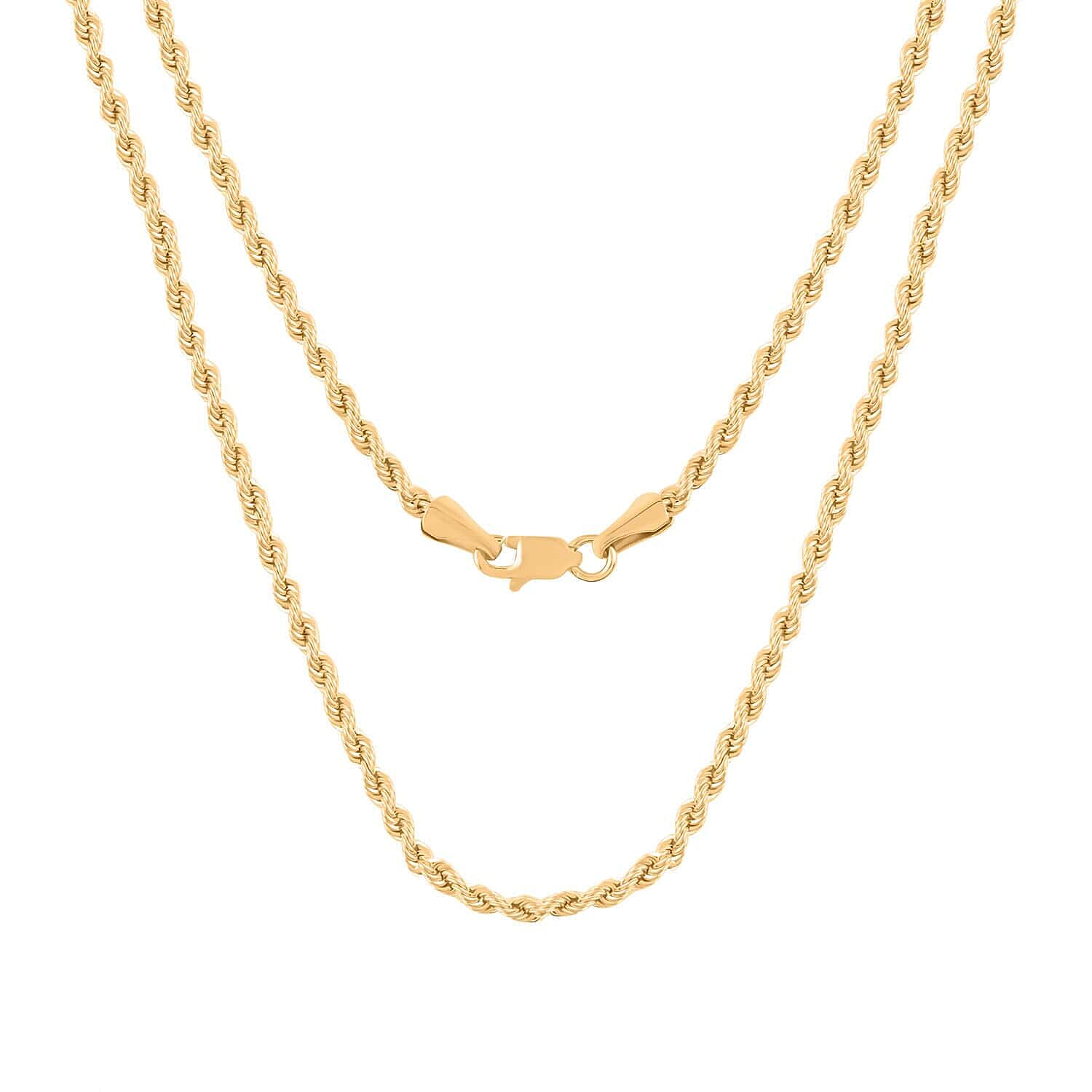 2.1mm Rope Chain Necklace in 10K Yellow Gold 2.9 Grams 22 Inches