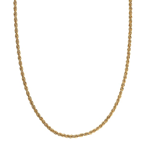 2.20mm Rope Chain Necklace In 22K Yellow Gold 4.45 Grams 20 Inches