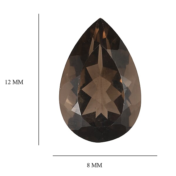 2.23 Ctw Pear Cut Smoky Quartz Loose Gemstone (12x8 Mm)