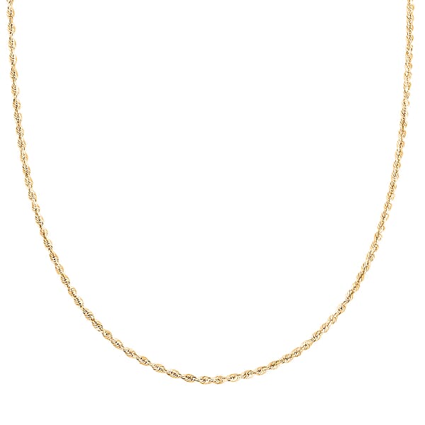 2.3mm Laser Rope Necklace In 14K Yellow Gold 6.0 Grams 24 Inches