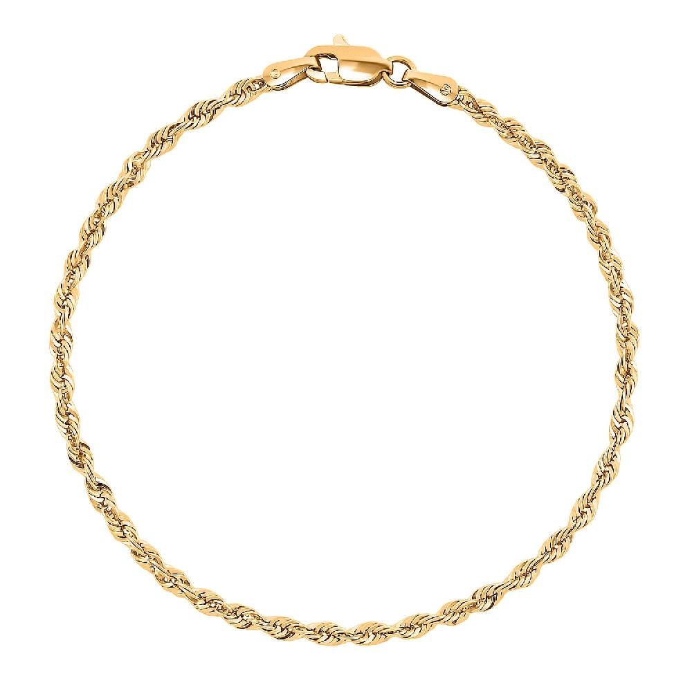 2.5mm Rope Chain Bracelet in 10K Yellow Gold (7.00 In) 1.5 Grams