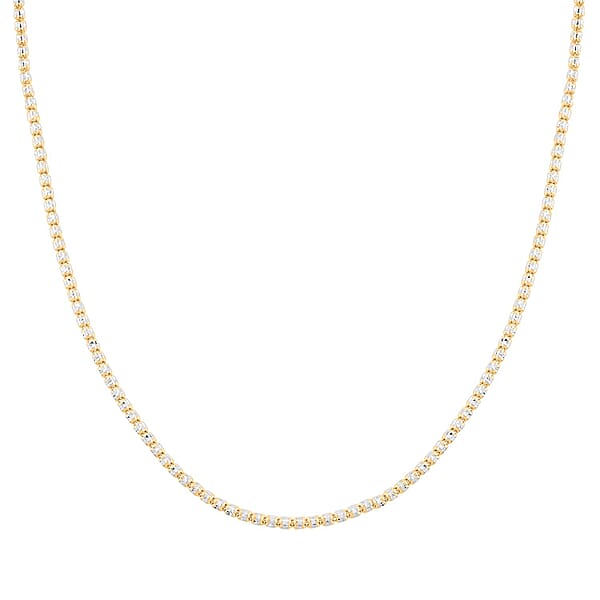 2.75mm Diamond Cut Ice Chain Necklace In 14K White And Yellow Gold 10.17 Grams 20 Inches