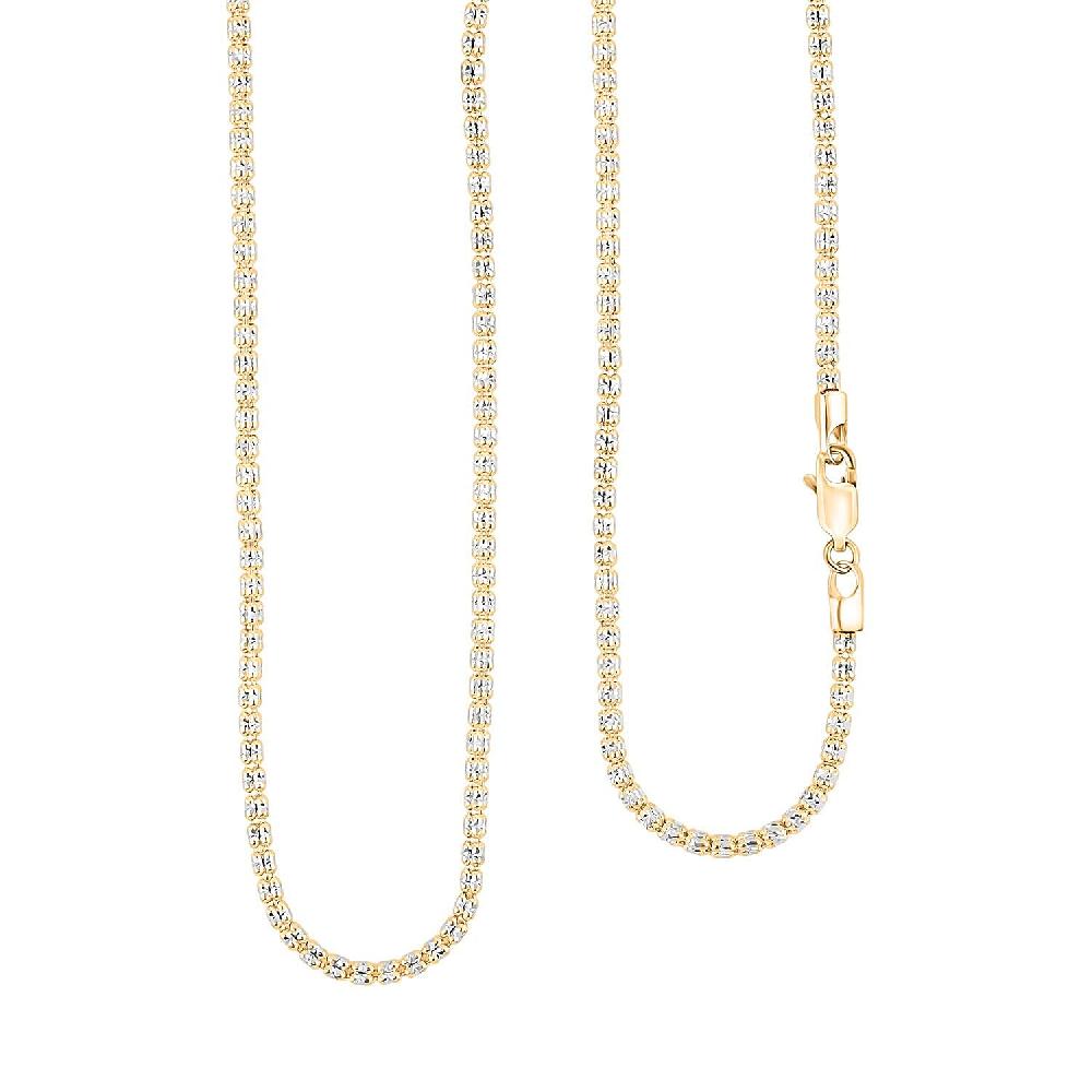 2.75mm Diamond Cut Ice Chain Necklace in 14K White and Yellow Gold 10.17 Grams 20 Inches