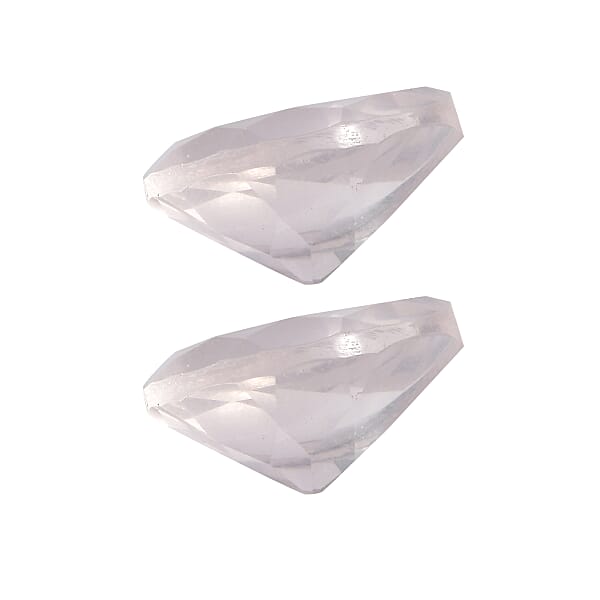 2.77 Ctw Pear Cut Rose Quartz Loose Gemstone (Set Of 2) (9x7 Mm)