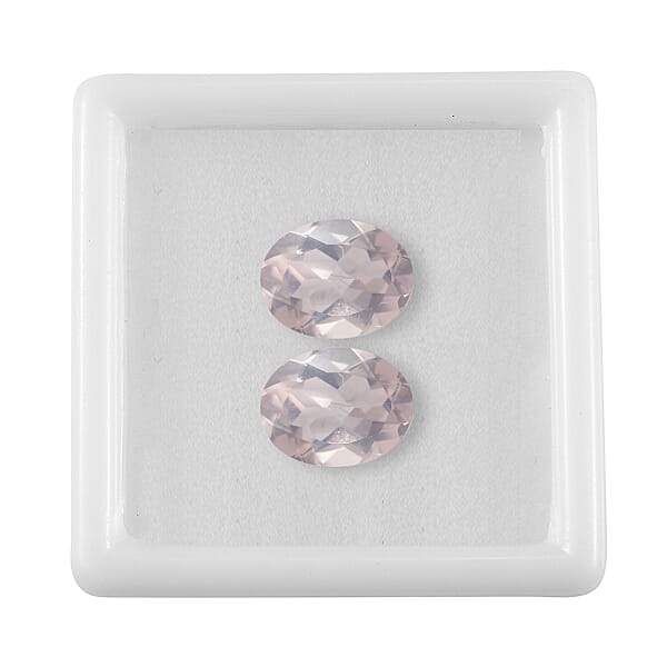 2.92 Ctw Oval Cut Rose Quartz Loose Gemstone (Set Of 2) (9x7 Mm)