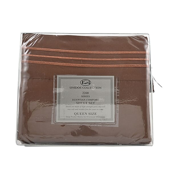 2200 Series 80 GSM Brown Microfiber 4pc Sheet Set -King
