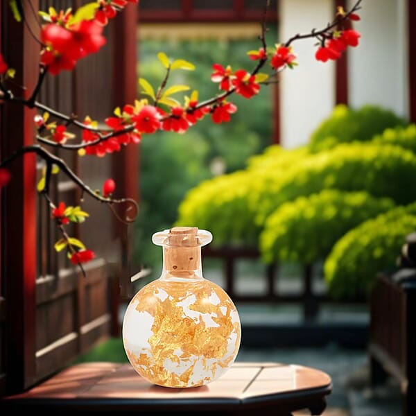 22K Gold Fortuna Flakes In Glass Bottle Handmade In Spain
