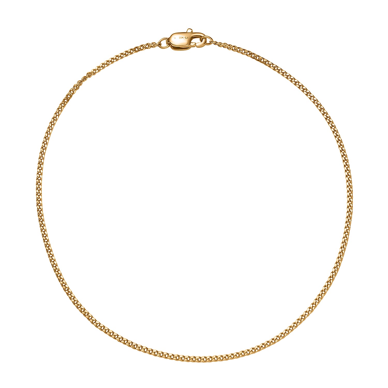 22K Yellow Gold Curb Chain Bracelet (6.50 In) 1.36 Grams