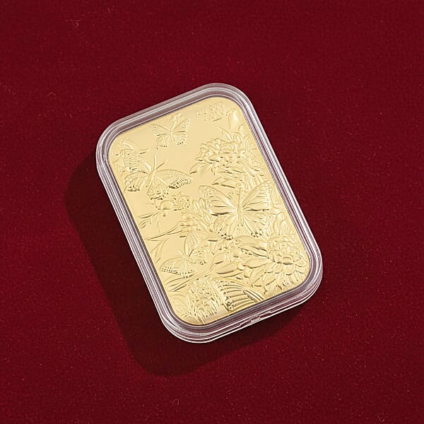 24K Gold Butterfly Family With Rose Embossed Sheet 10mg (Del. In 10-12 Days)