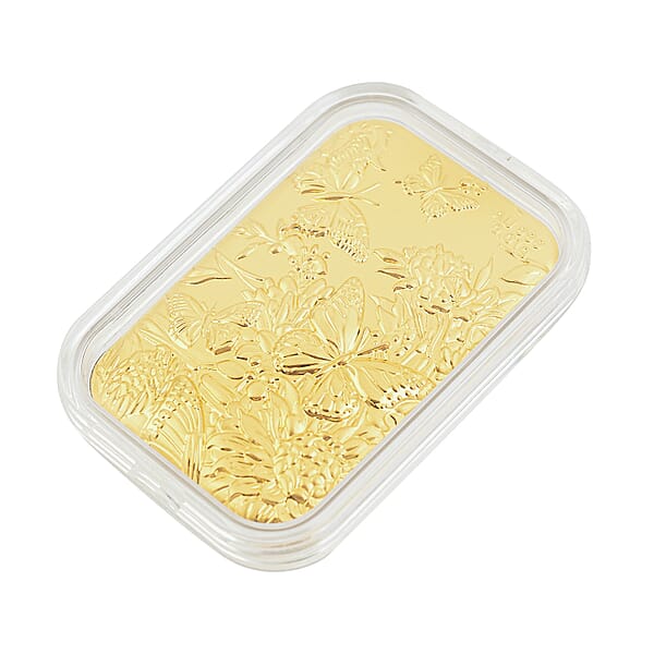 24K Gold Butterfly Family With Rose Embossed Sheet 10mg (Del. In 10-12 Days)