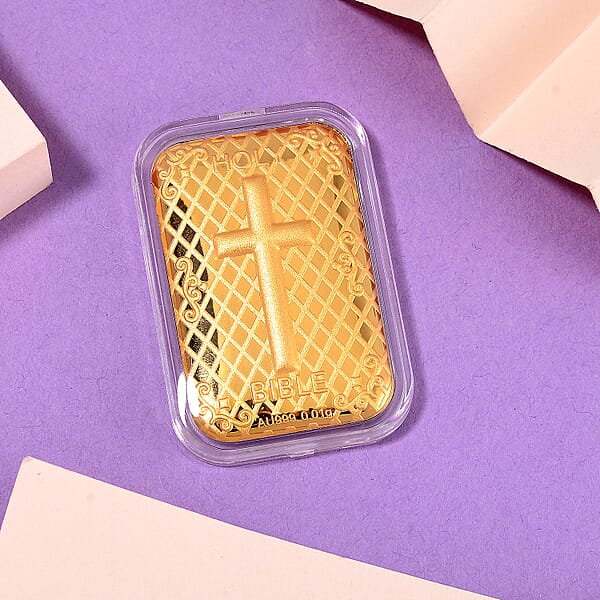 24K Gold Holy Bible Emboss Sheet 31x45.5mm 10mg