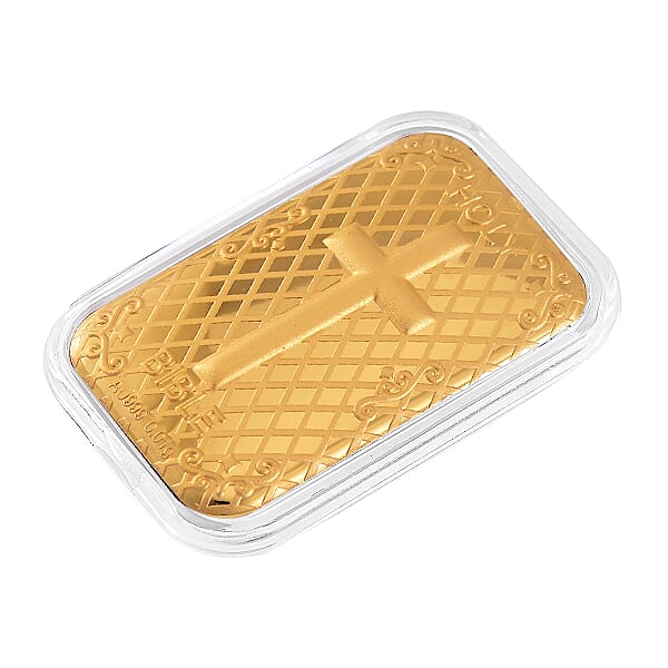 24K Gold Holy Bible Emboss Sheet 31x45.5mm 10mg
