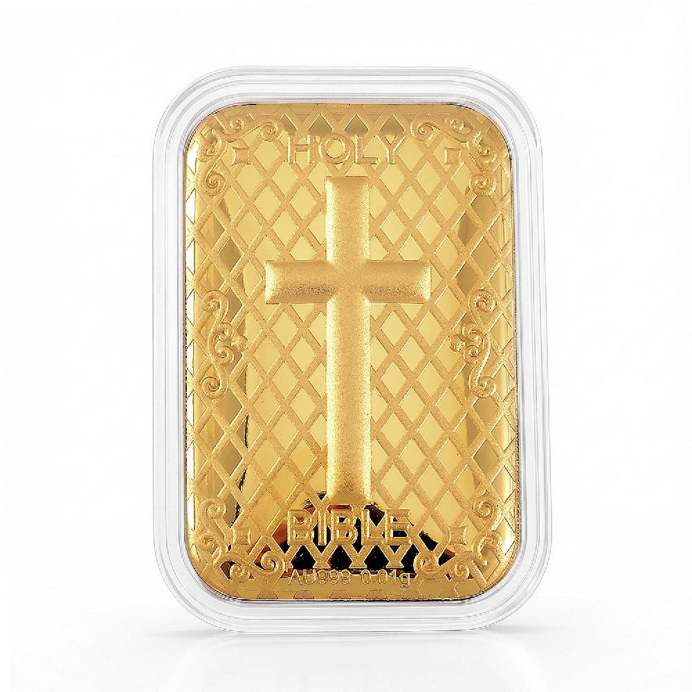 24K Gold Holy Bible Emboss Sheet 31x45.5mm 10mg