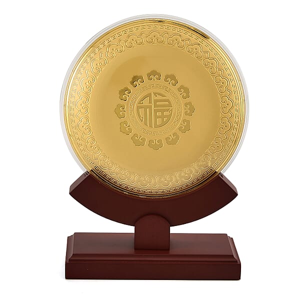 24K Gold Journey Of Success And Prosperity Embossed Medallion-Style Ornament – 160mm (50mg)