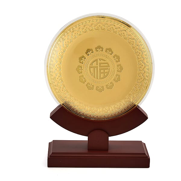 24K Gold Line Of Faith Embossed Medallion-Style Ornament – 160mm (50mg)