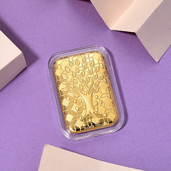 24K Gold Tree Of Life Emboss Sheet 31x45.5mm 10mg