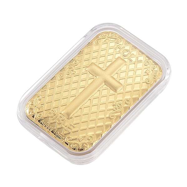 24K Golden Bible Cross Emboss Sheet 31x45.5mm 10mg