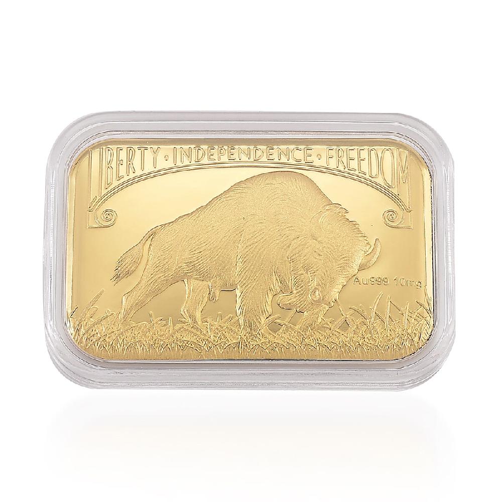 24K Golden Bison Tribute Emboss Sheet 31x45.5mm 10mg