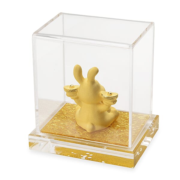 24K Golden Blessings Fu Rabbit Collectible Ornament 10mg