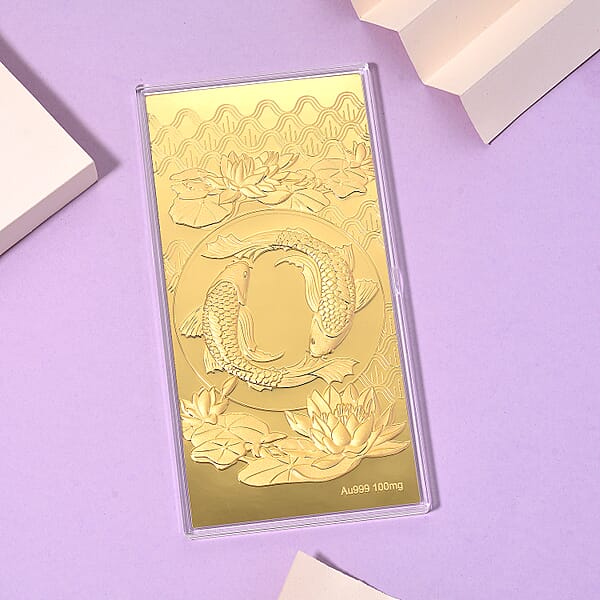 24K Golden Blessings Of The Golden Koi Embossed Sheet 100 Mg
