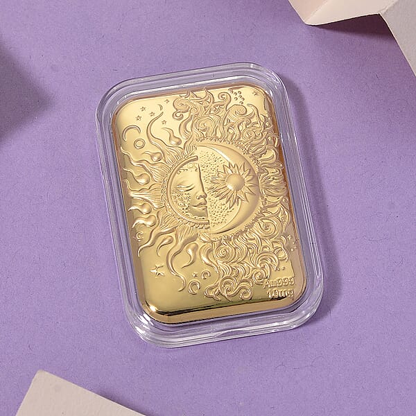24K Golden Celestial Sun And Moon Emboss Sheet 10mg