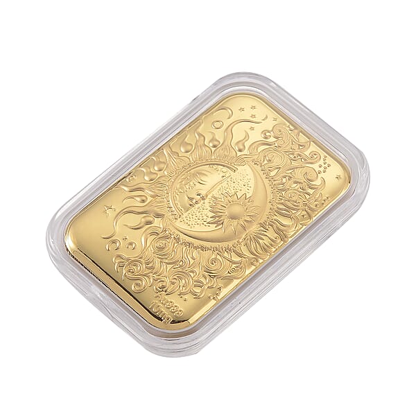 24K Golden Celestial Sun And Moon Emboss Sheet 10mg