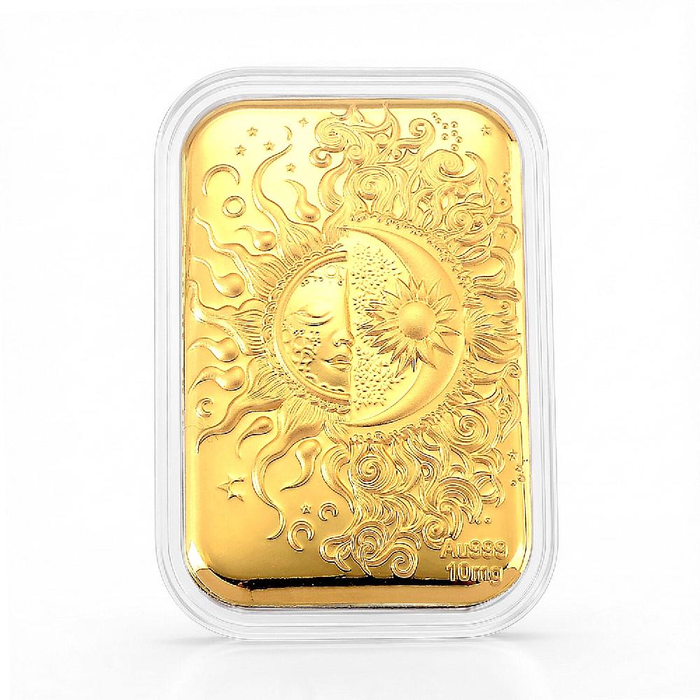 24K Golden Celestial Sun and Moon Emboss Sheet 10mg