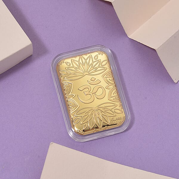 24K Golden Chakras Om Luminous Lotus Emboss Sheet 10mg (31x45.5mm)