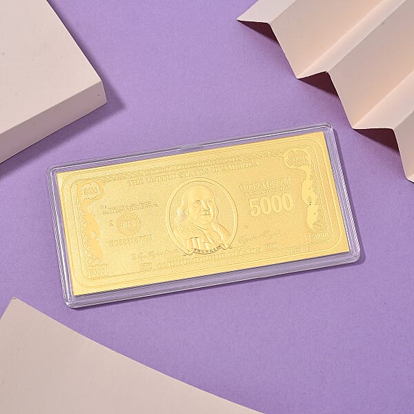 24K Golden Currency Of Fortune Emboss Sheet (103x49mm) 1g