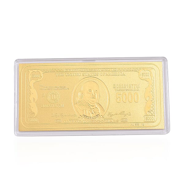 24K Golden Currency Of Fortune Emboss Sheet (103x49mm) 1g