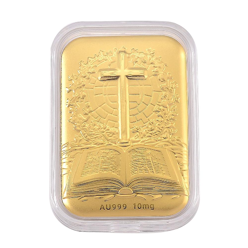 24K Golden Faith Line Bible and Cross Embossed Sheet 10mg