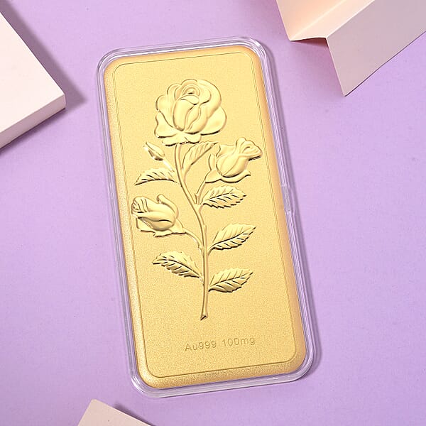 24K Golden Forever Rose Embossed Sheet (156x76.4mm)100mg